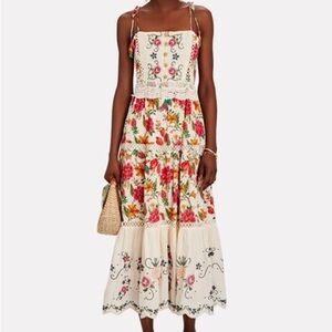 FARM Rio White and Pink Floral Dress